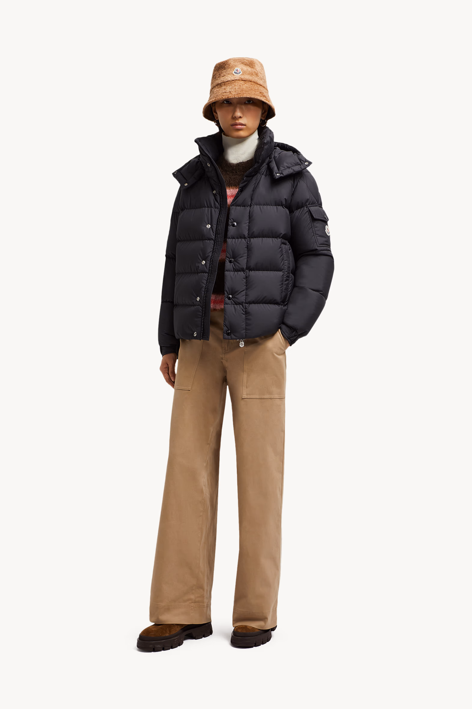 Moncler Maya 70 Hooded Short Down Jacket Women Black Moncler 0